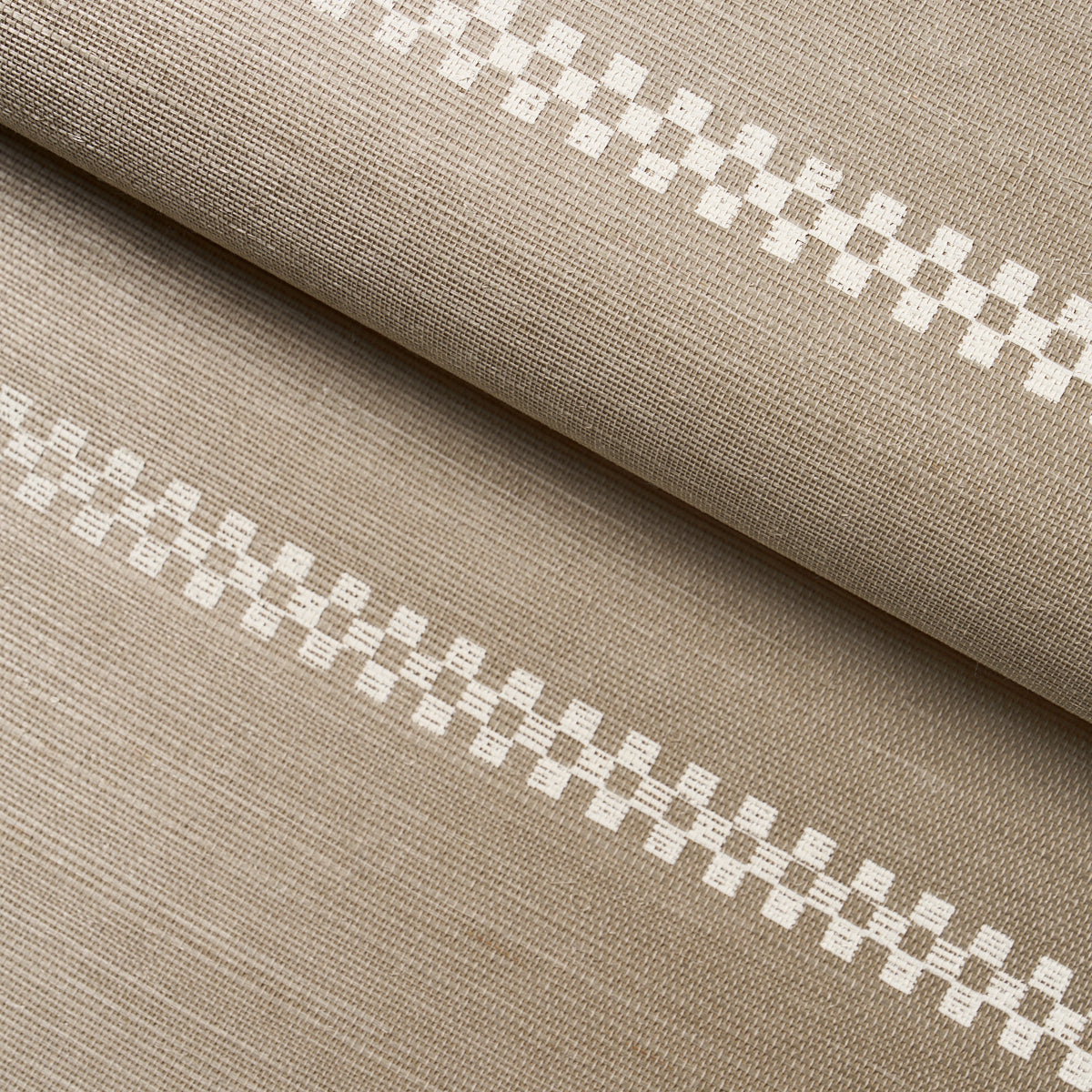 Checkered Stripe Sisal Wallpaper in flax color - pattern number 5016750 - by Schumacher in the Perennial Favorites collection