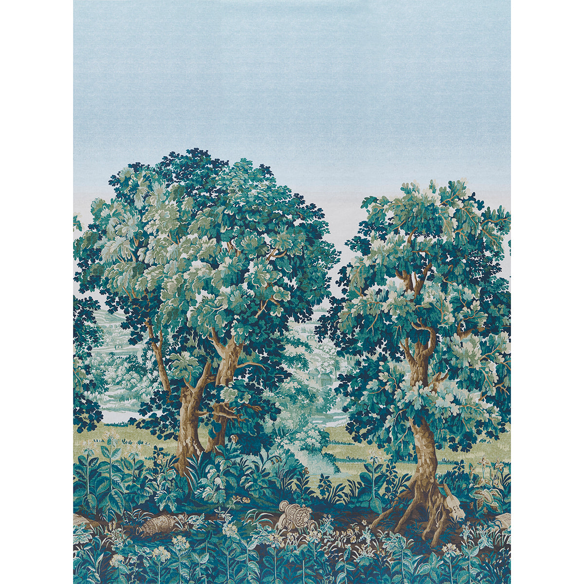 La Foret 3 Panel Set wallpaper in autumn green forest color - pattern number 5016820 - by Schumacher in the Johnson Hartig for Libertine collection
