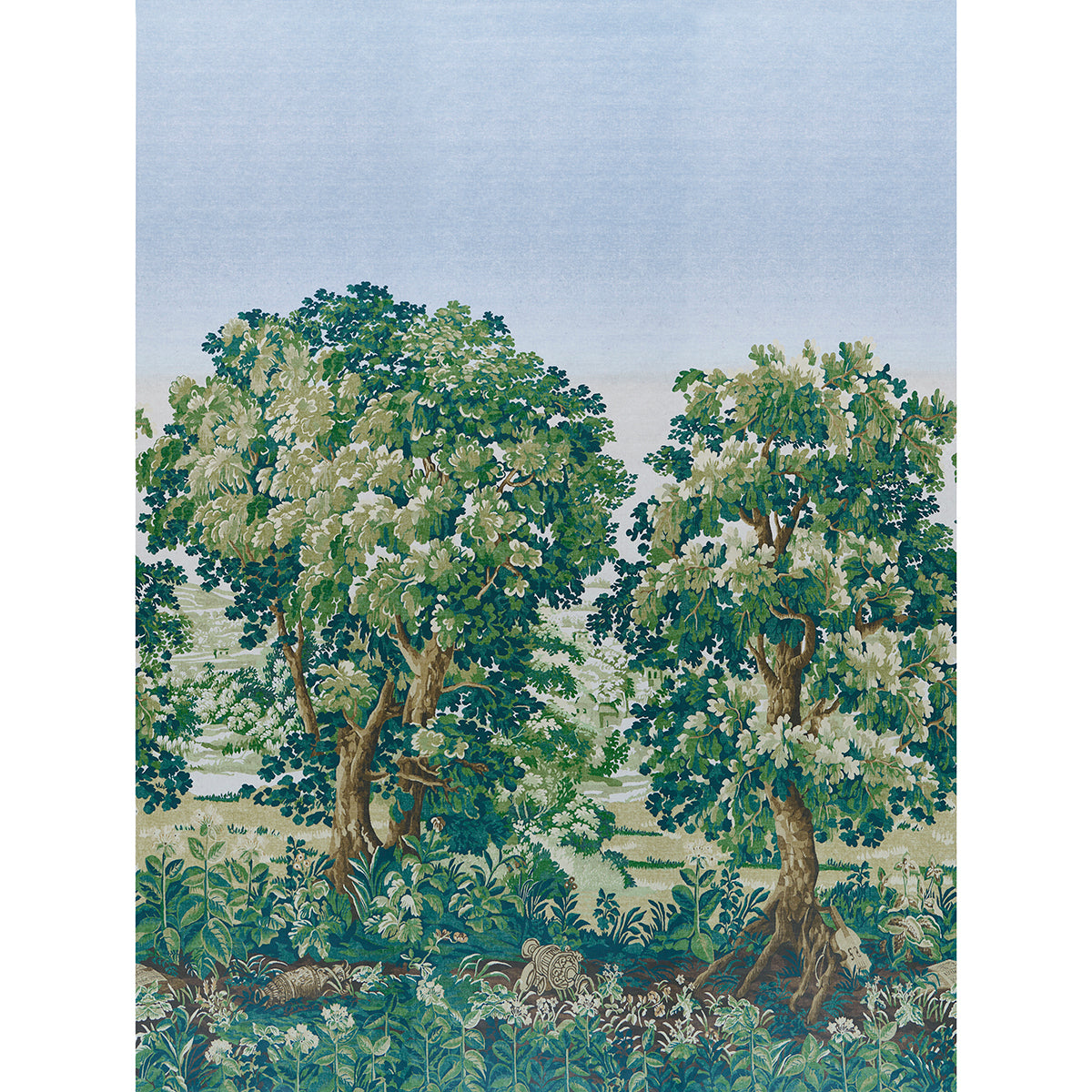 La Foret 3 Panel Set wallpaper in spring green forest color - pattern number 5016821 - by Schumacher in the Johnson Hartig for Libertine collection