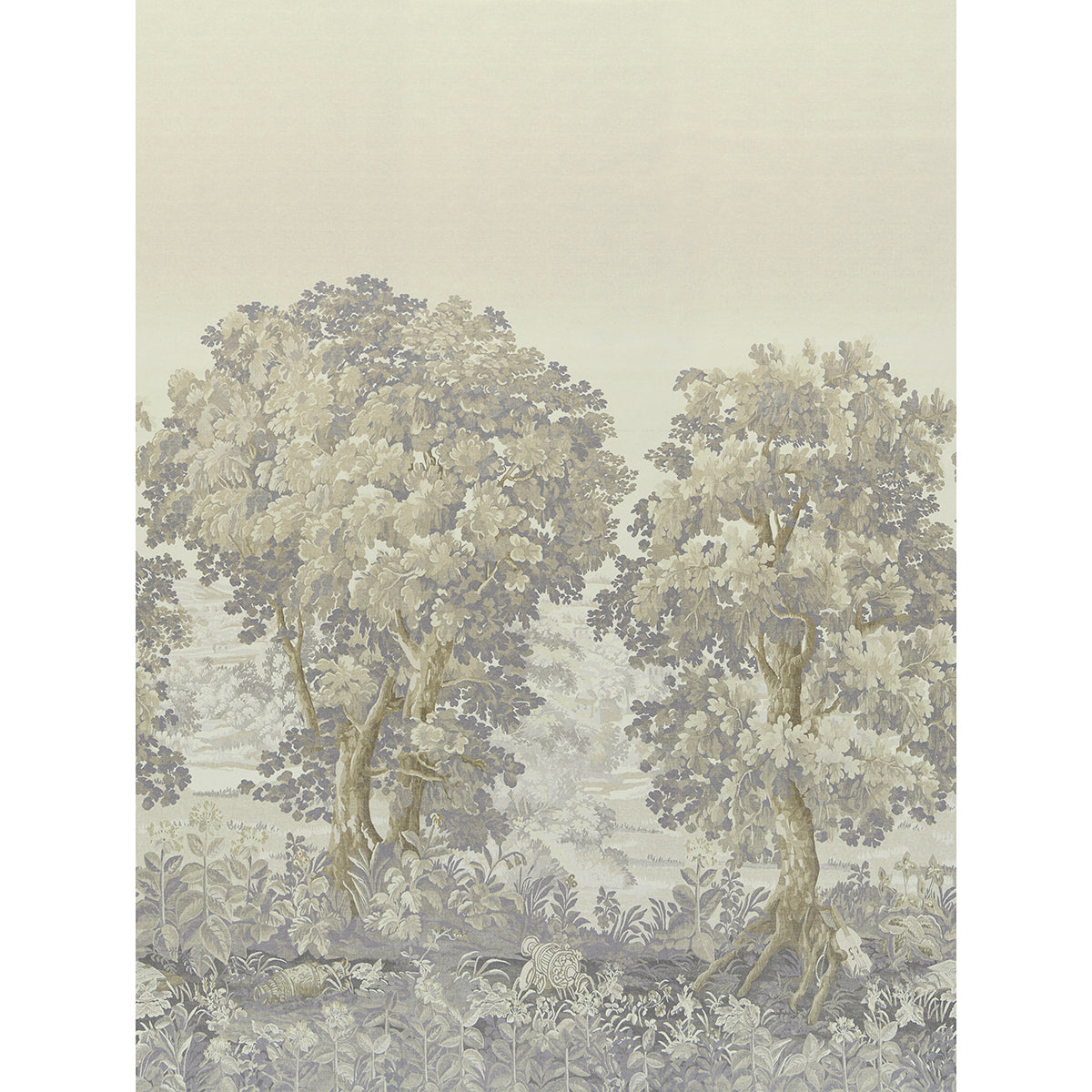 La Foret 3 Panel Set wallpaper in oyster forest color - pattern number 5016823 - by Schumacher in the Johnson Hartig for Libertine collection