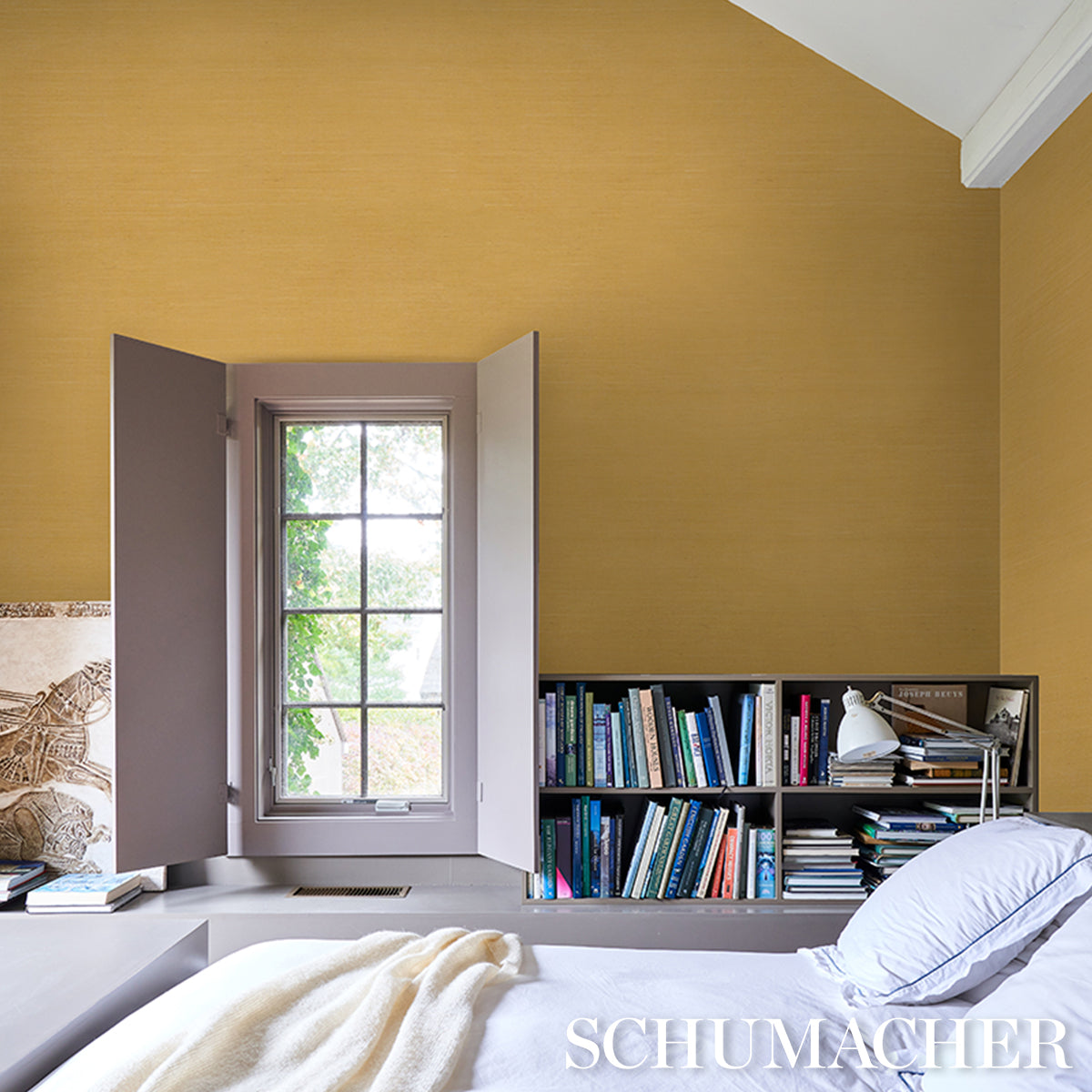 Haruki Sisal Wallpaper in tanlines color - pattern number 5016852 - by Schumacher in the Backdrop I collection