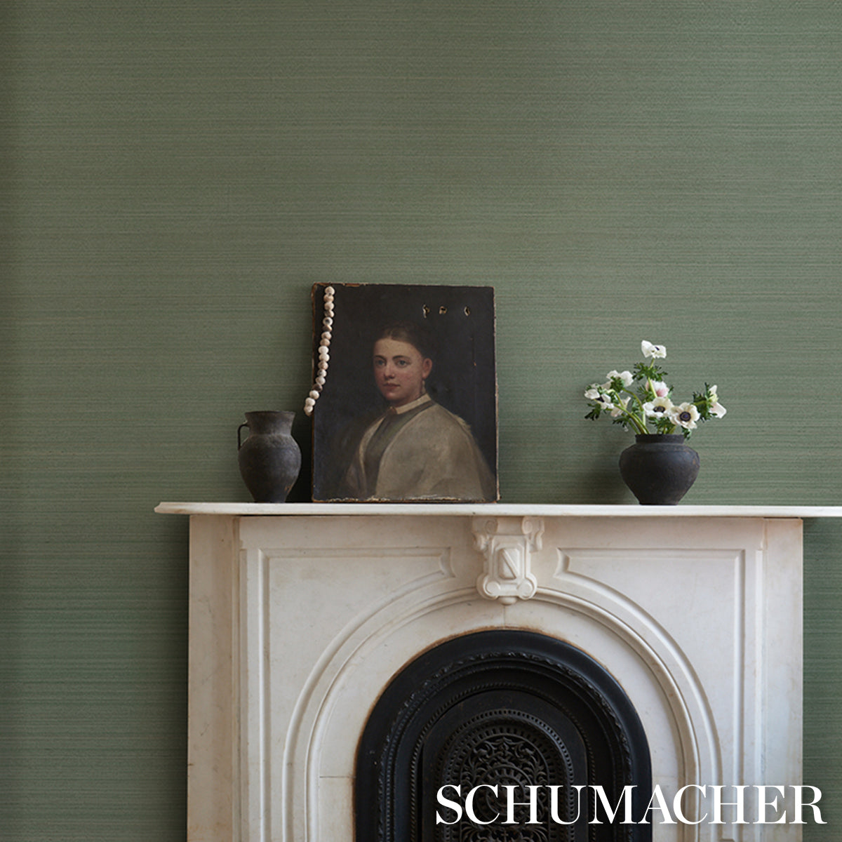 Musa Abaca Wallpaper in seafoam color - pattern number 5016874 - by Schumacher in the Patterson Flynn collection