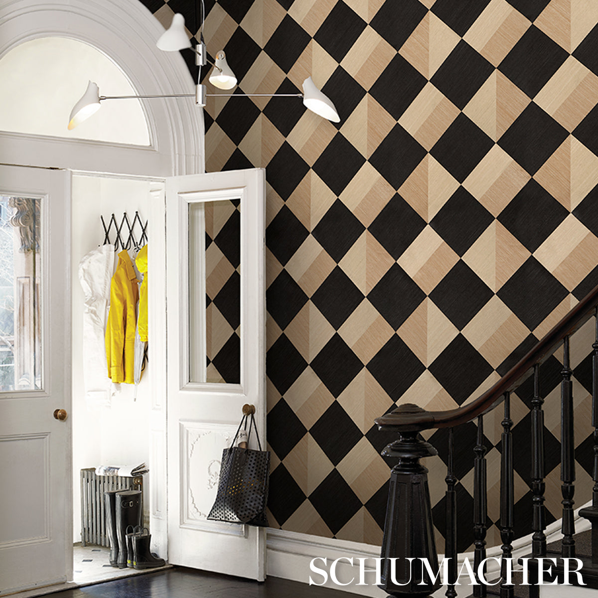 Maestro Wallpaper in dark arts color - pattern number 5016881 - by Schumacher in the Backdrop I collection
