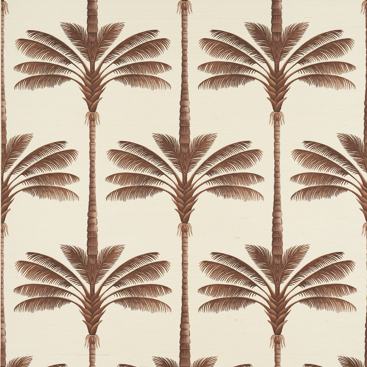 A Palm Is A Palm Sisal wallpaper in chocolate meets tobacco color - pattern number 5016960 - by Schumacher in the Johanna Ortiz collection
