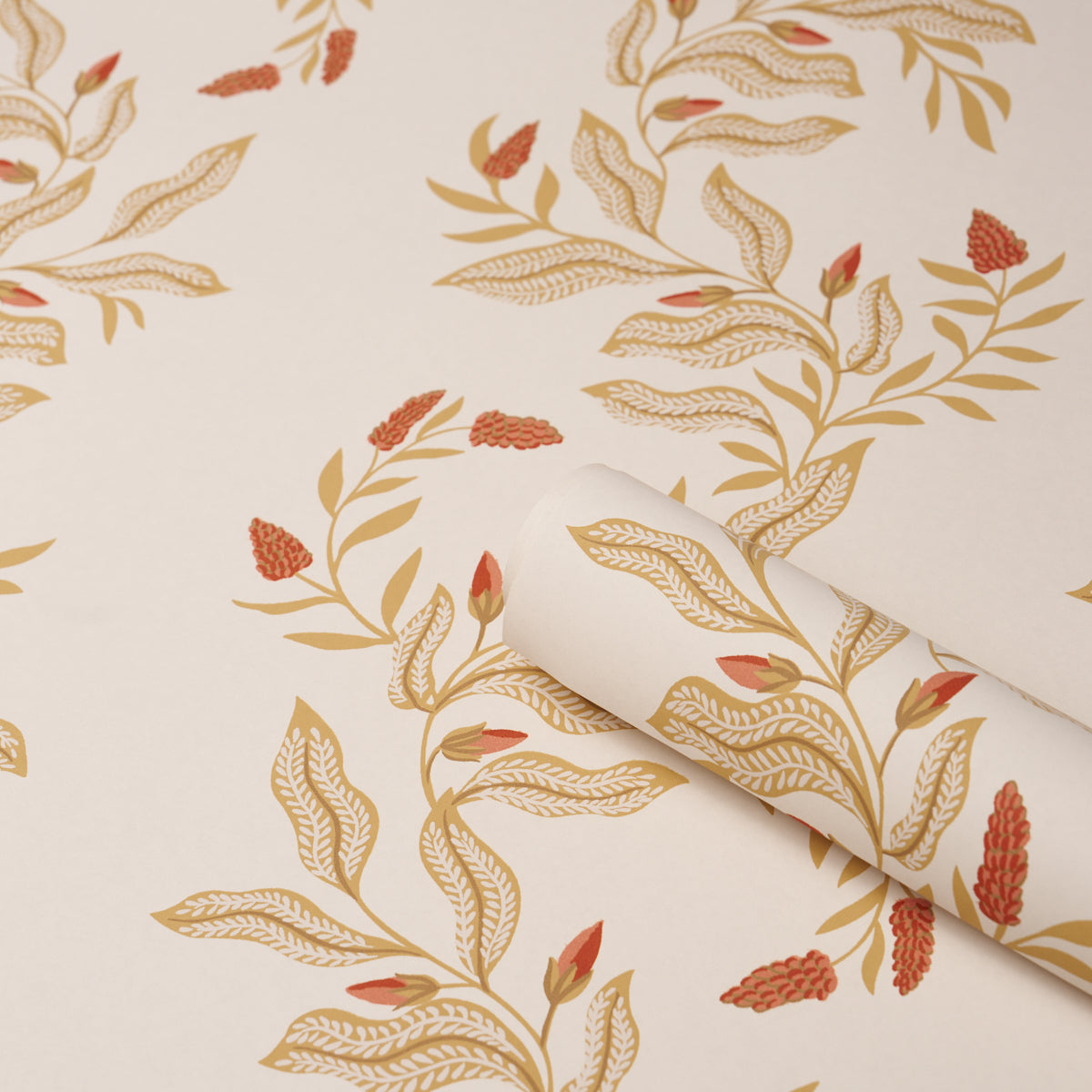 Vagary Vines Wallpaper in honeycomb color - pattern number 5016972 - by Schumacher in the Laura Gonzalez collection