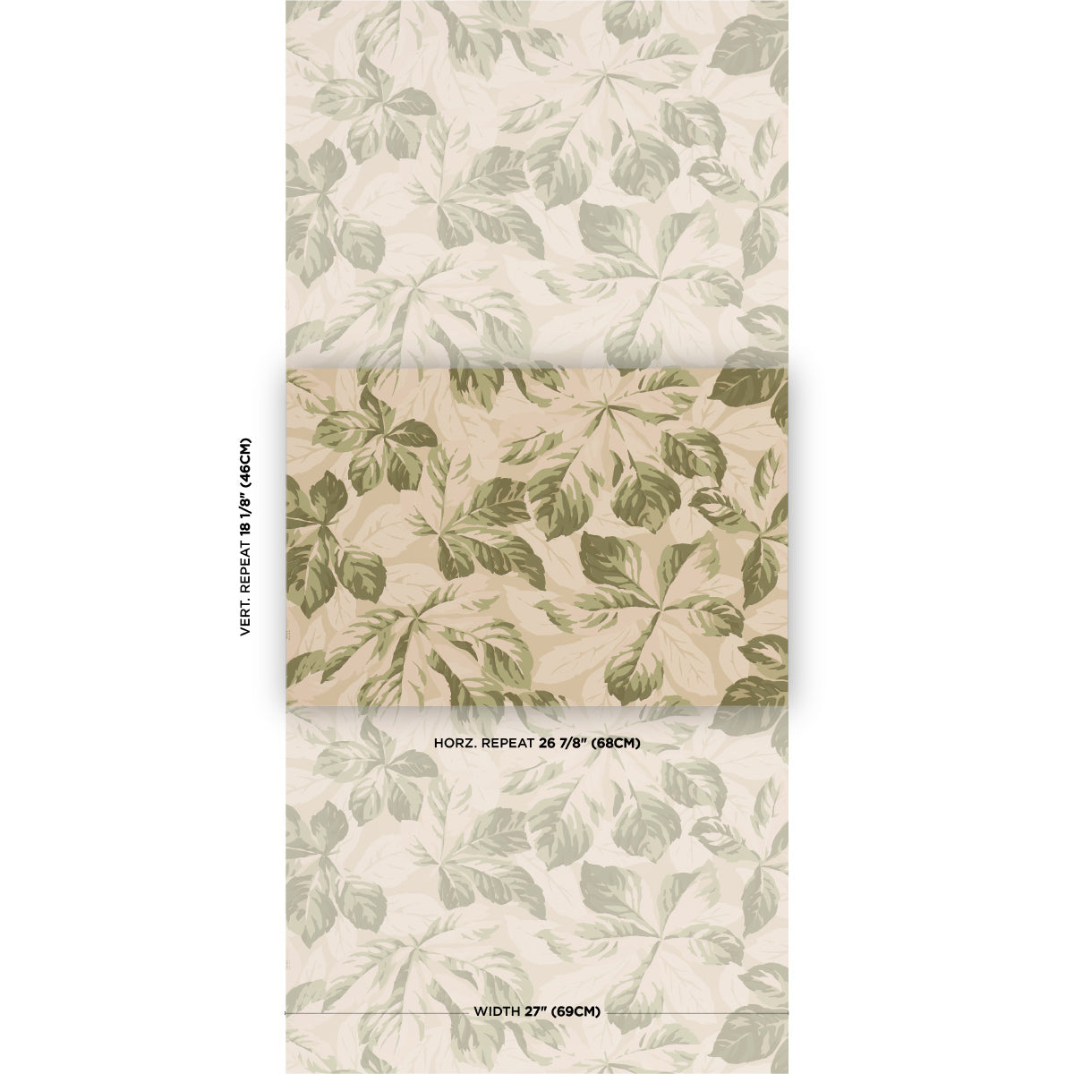 Arboreal Handprint Wallpaper in leaf color - pattern number 5016980 - by Schumacher in the Schumacher Classics collection