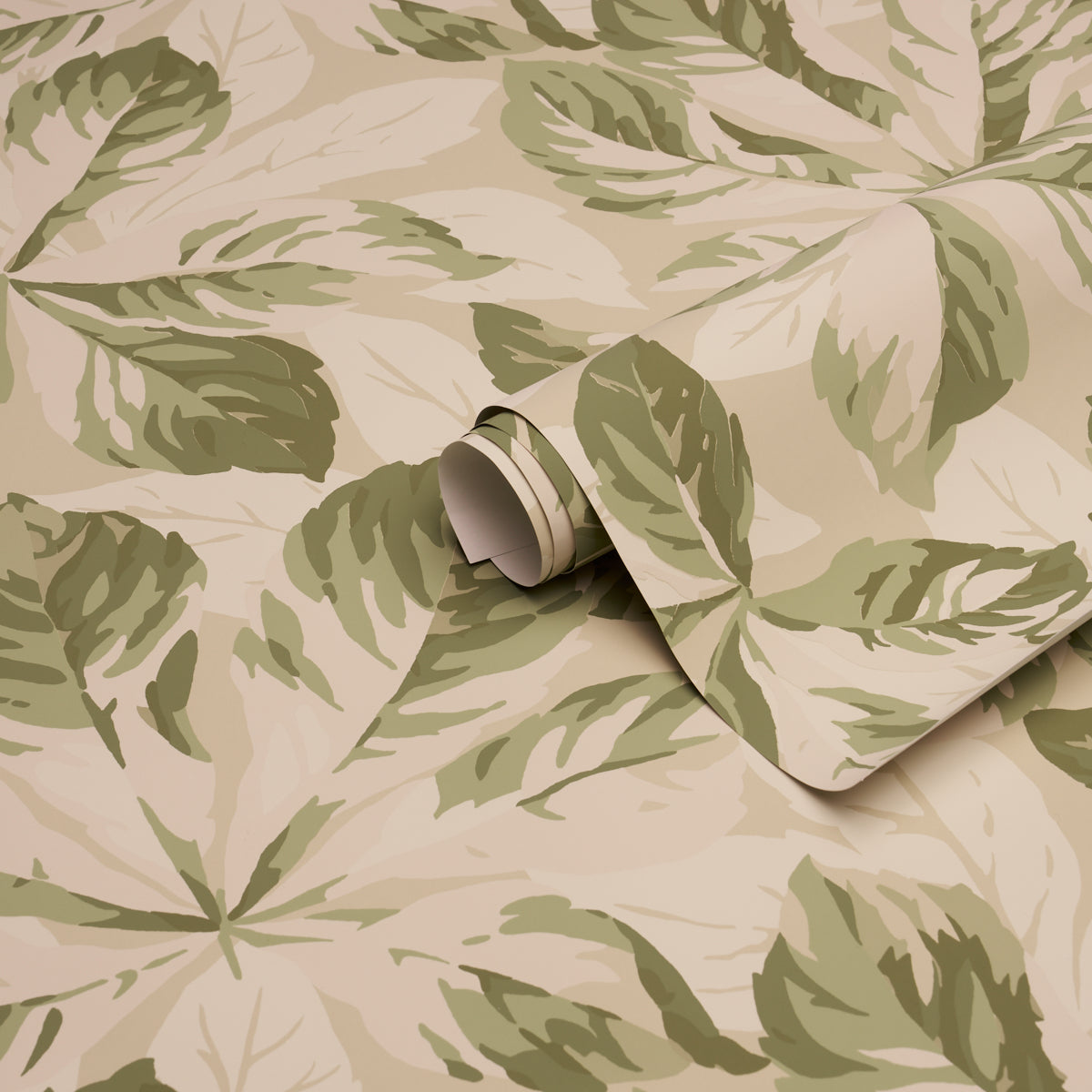 Arboreal Handprint Wallpaper in leaf color - pattern number 5016980 - by Schumacher in the Schumacher Classics collection