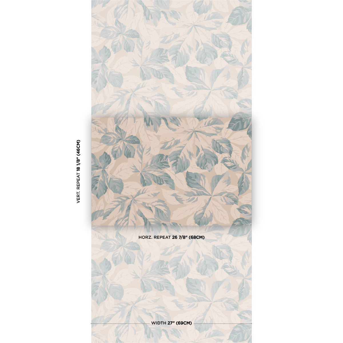 Arboreal Handprint Wallpaper in blue color - pattern number 5016981 - by Schumacher in the Schumacher Classics collection