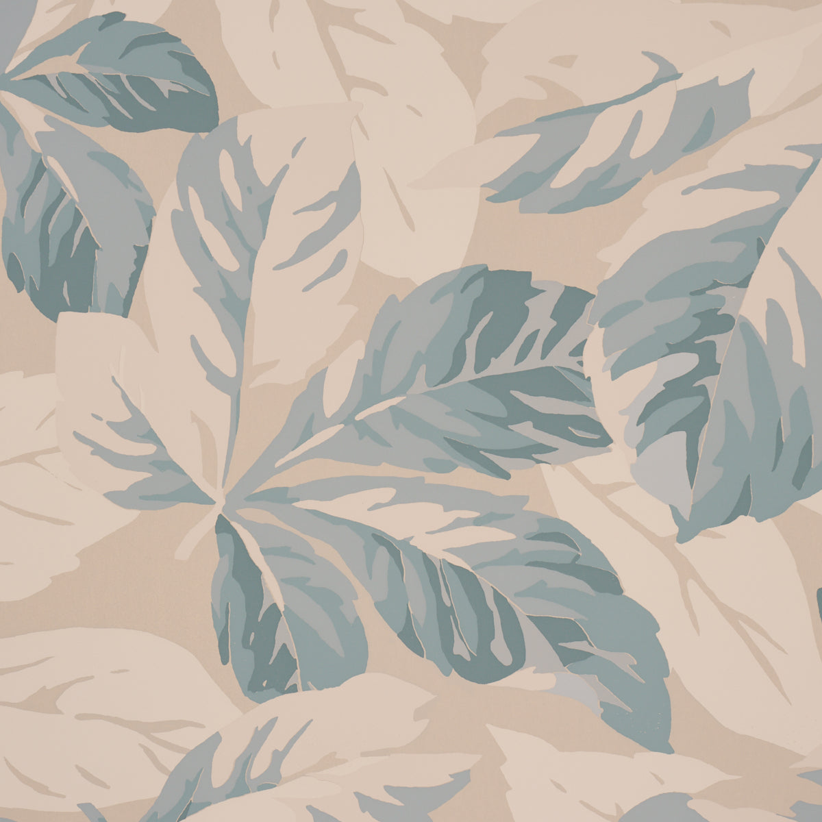 Arboreal Handprint Wallpaper in blue color - pattern number 5016981 - by Schumacher in the Schumacher Classics collection
