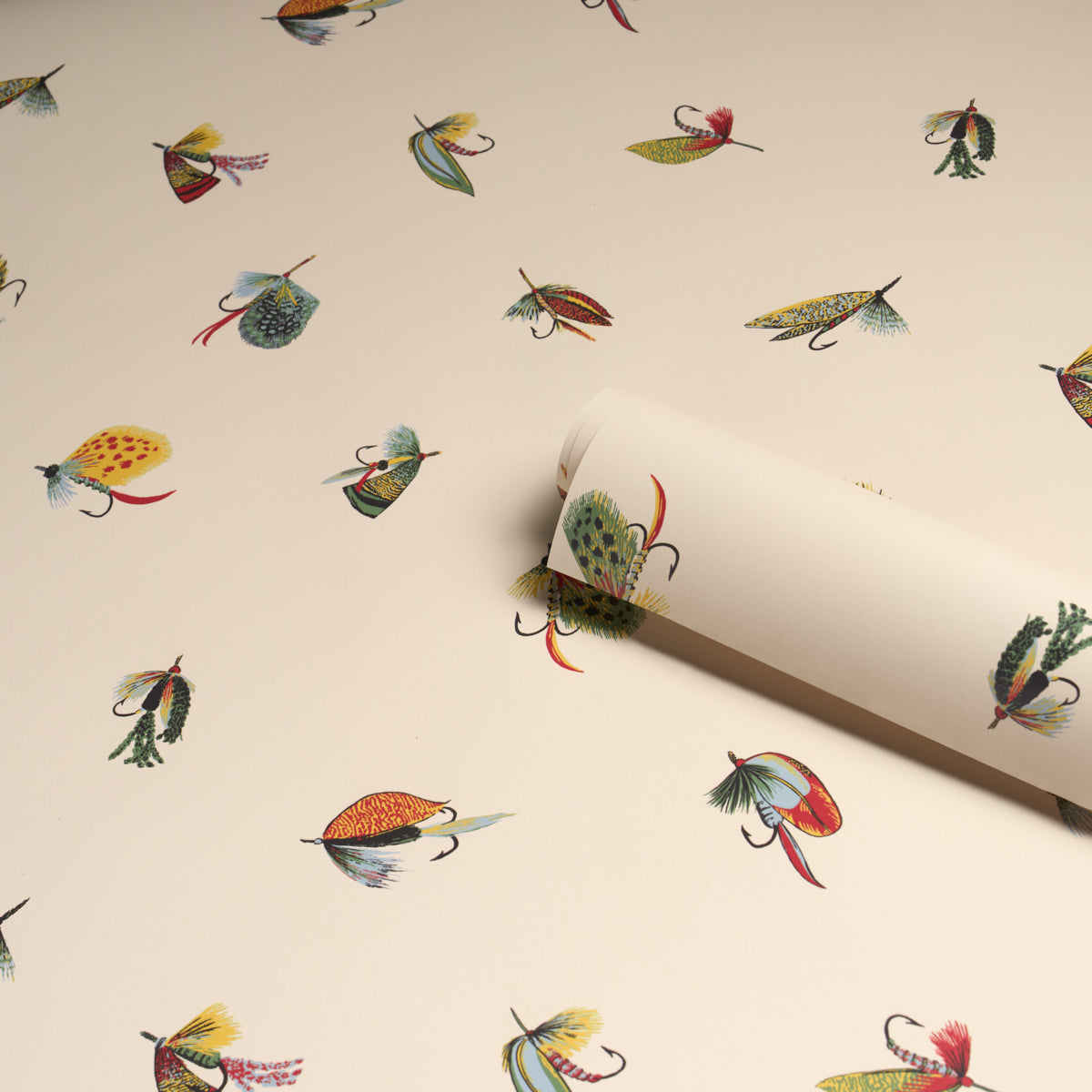 Fly Fishing Wallpaper in ivory color - pattern number 5016990 - by Schumacher in the A Country Life collection