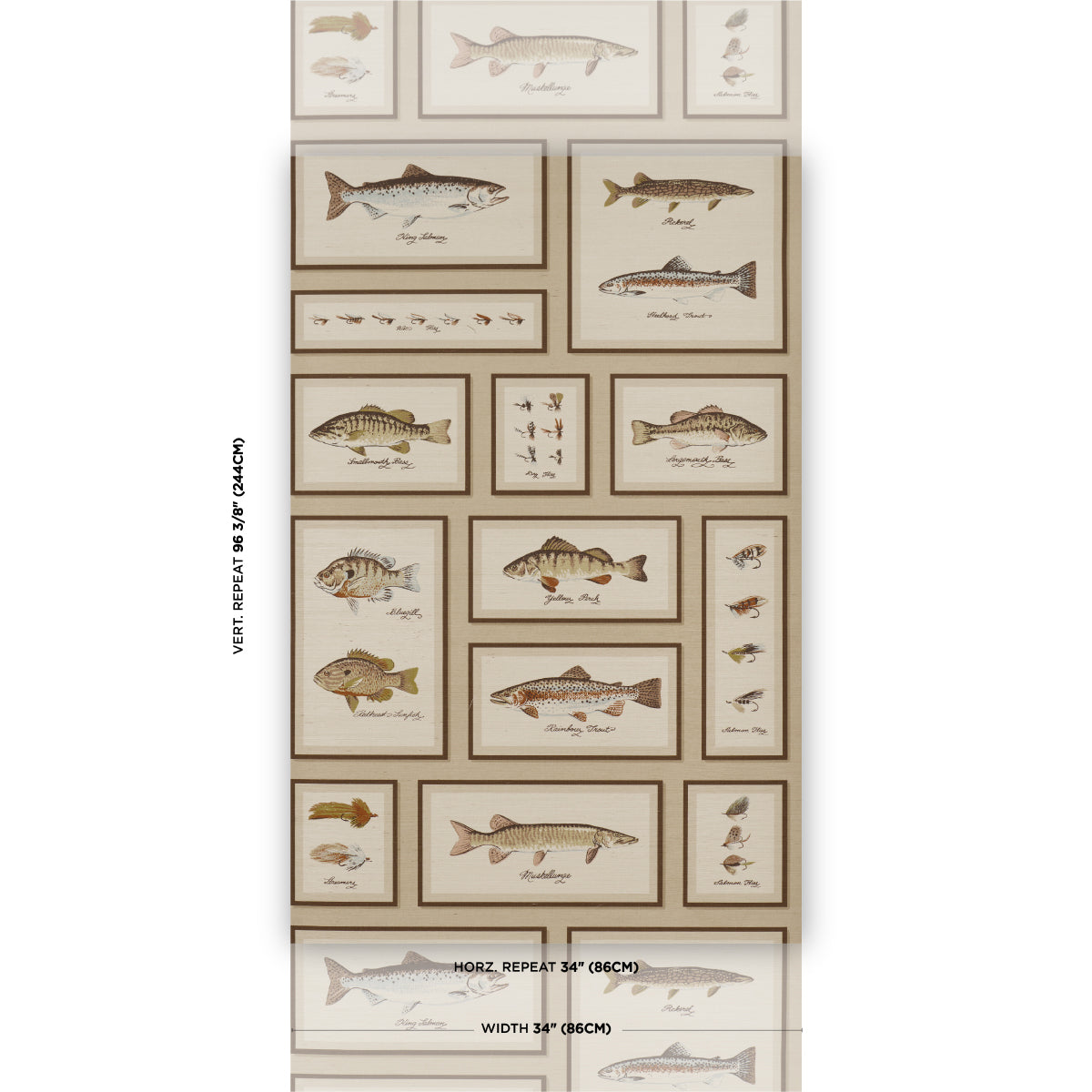 Jamies Trophies Sisal Wallpaper in natural color - pattern number 5017001 - by Schumacher in the A Country Life collection