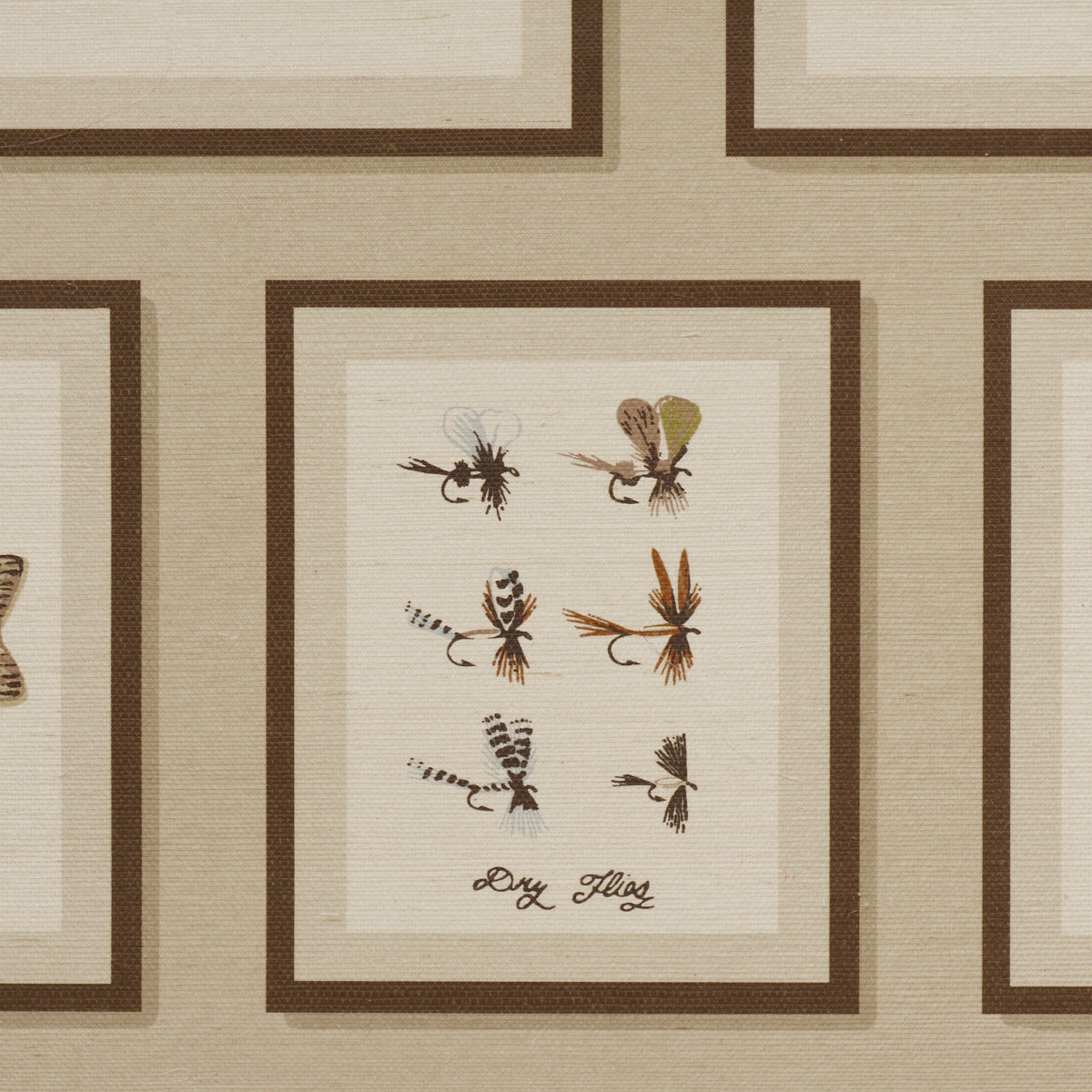 Jamies Trophies Sisal Wallpaper in natural color - pattern number 5017001 - by Schumacher in the A Country Life collection