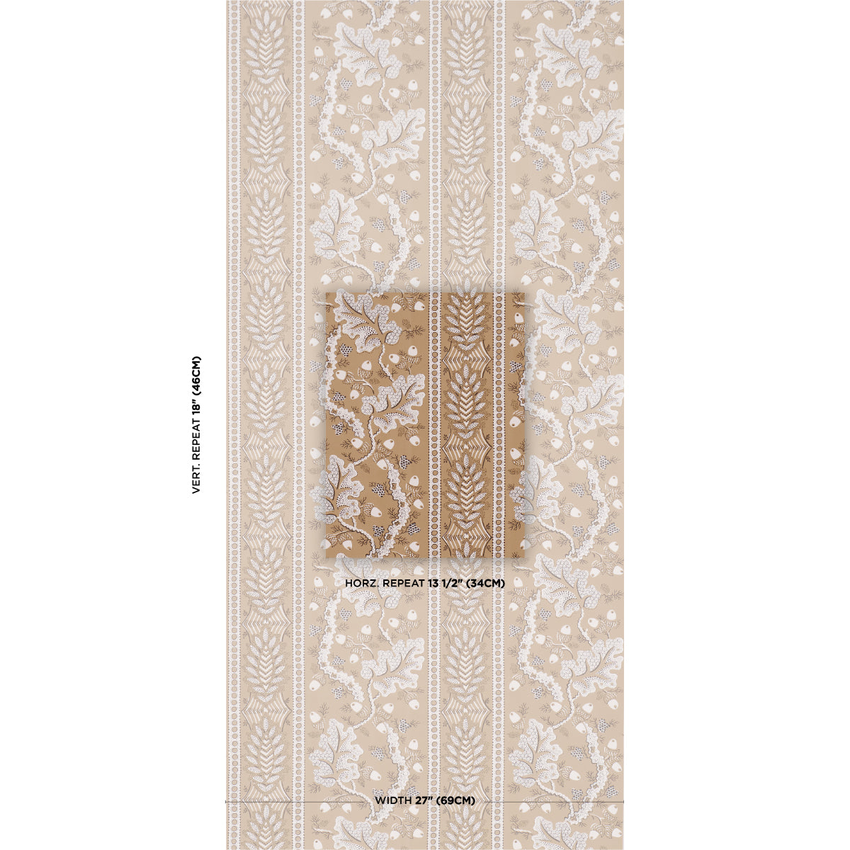 Richmond House Wallpaper in saffron color - pattern number 5017010 - by Schumacher in the A Country Life collection