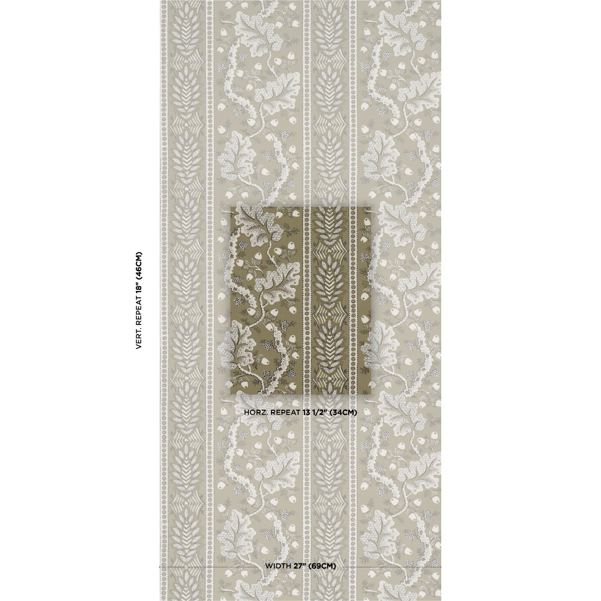 Richmond House Wallpaper in sage color - pattern number 5017012 - by Schumacher in the A Country Life collection