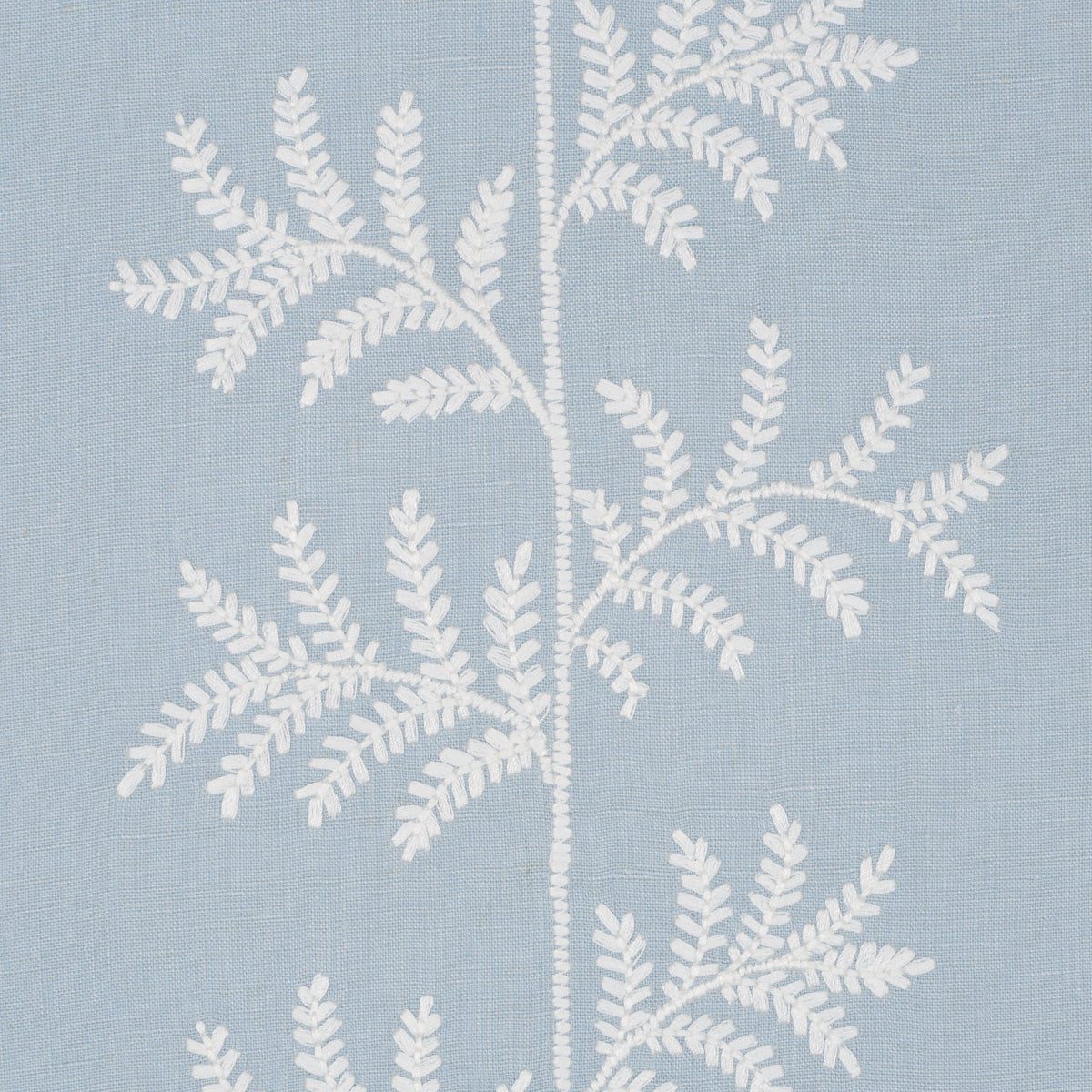 Eloise Embroidery Wallpaper in sky color - pattern number 5017102 - by Schumacher in the New Traditional collection