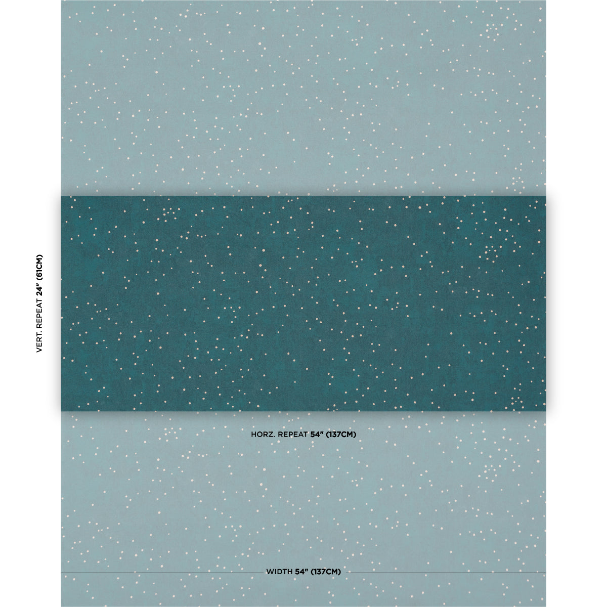 Brindille Starry Sky Wallpaper in peacock color - pattern number 5017120 - by Schumacher in the Colette Cosentino collection
