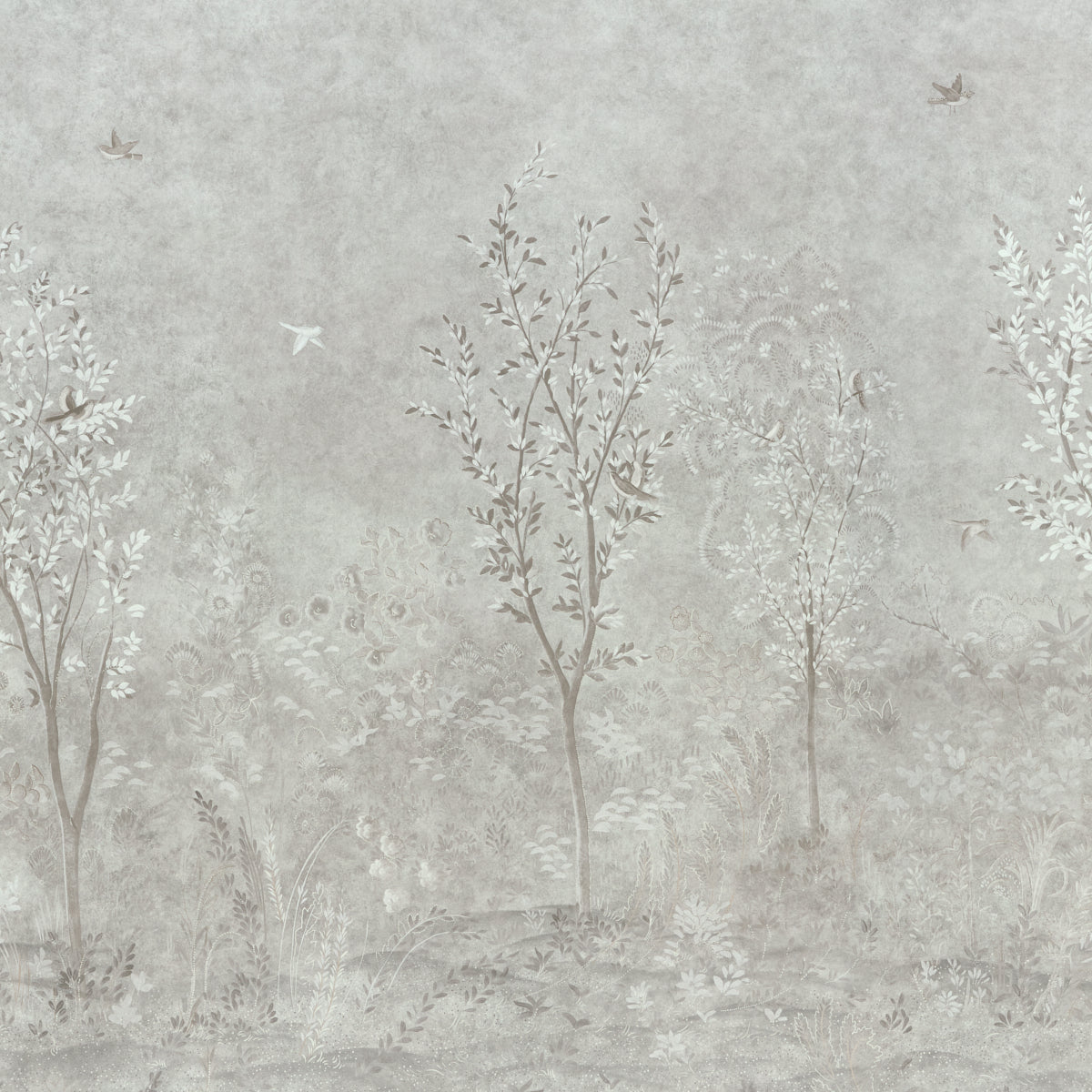 Sublime 4 Panel Set Wallpaper in grisaille color - pattern number 5017130 - by Schumacher in the Colette Cosentino collection