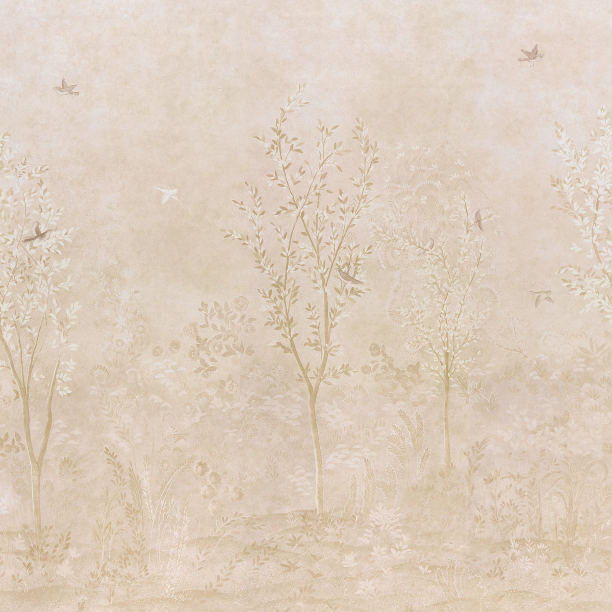 Sublime 4 Panel Set Wallpaper in parchment color - pattern number 5017131 - by Schumacher in the Colette Cosentino collection