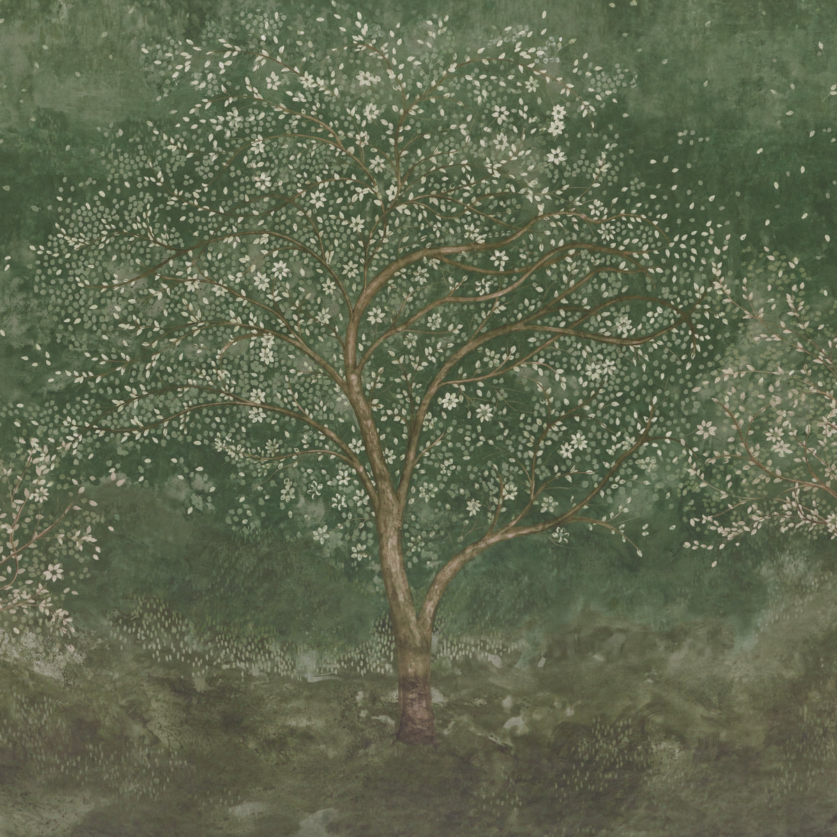 Psalm 3 Panel Set Wallpaper in cypress color - pattern number 5017140 - by Schumacher in the Colette Cosentino collection