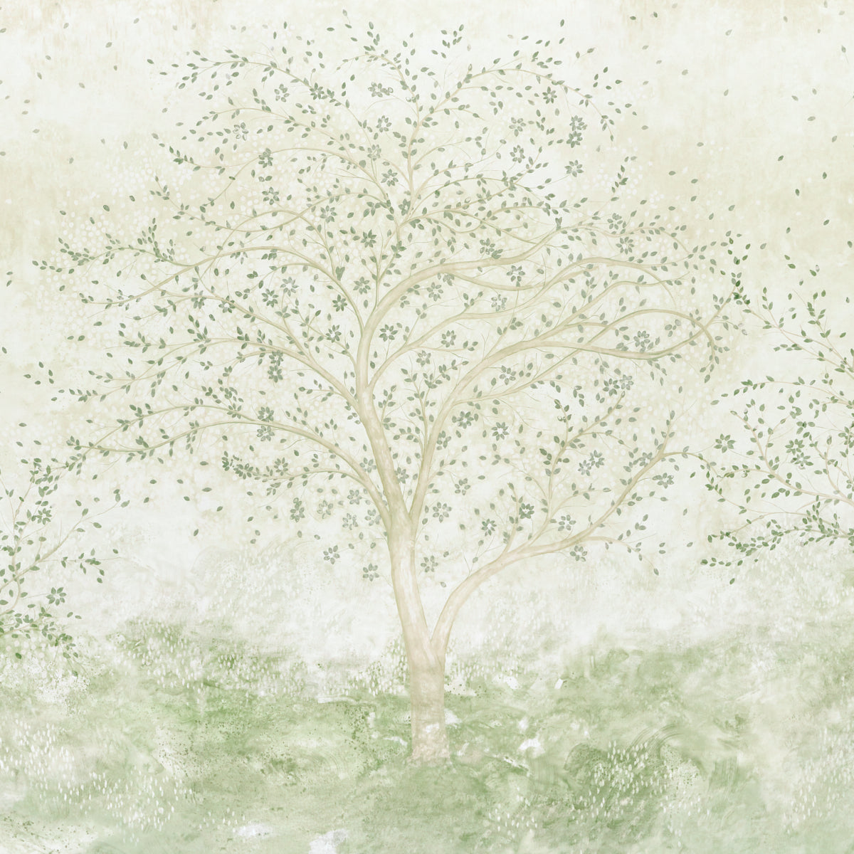 Psalm 3 Panel Set Wallpaper in alabaster color - pattern number 5017141 - by Schumacher in the Colette Cosentino collection