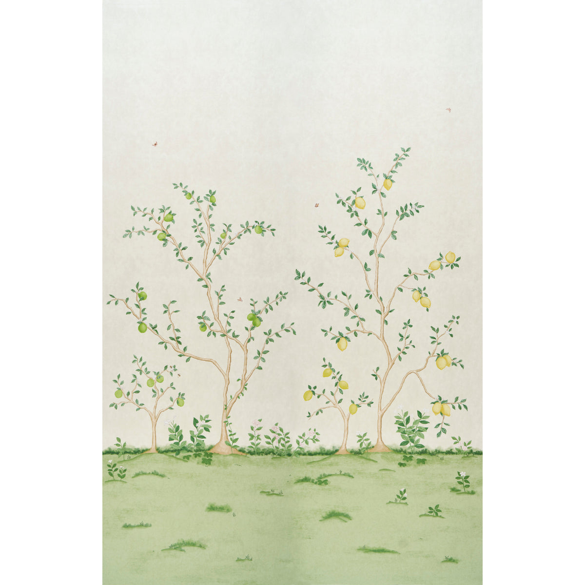 Citrus Blossom 2 Panel Set wallpaper in cream color - pattern number 5017160 - by Schumacher in the Botanical Garden collection