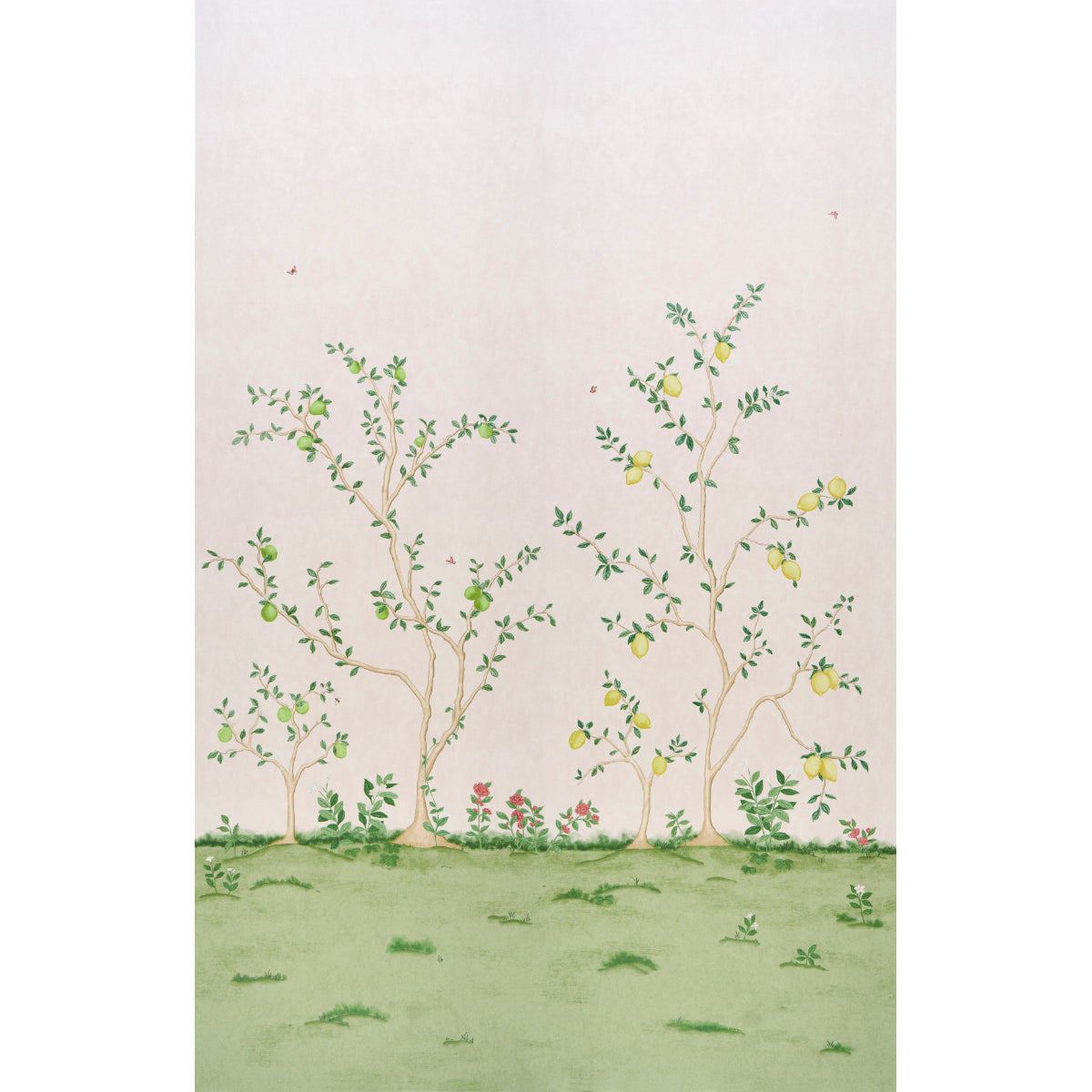 Citrus Blossom 2 Panel Set wallpaper in blush color - pattern number 5017161 - by Schumacher in the Botanical Garden collection