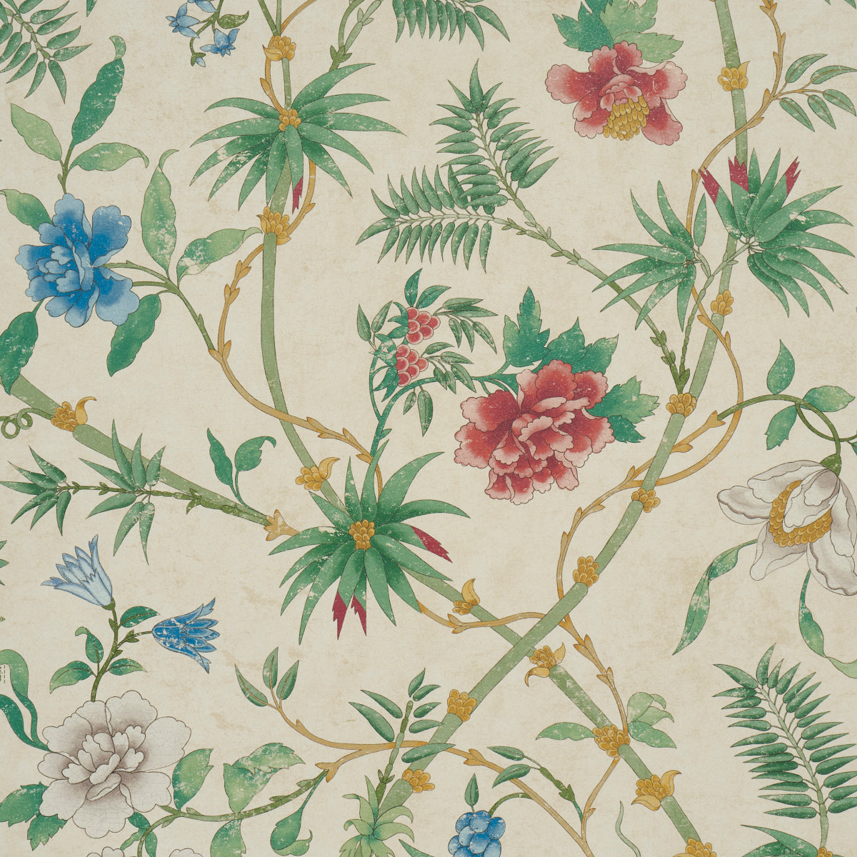 Arasi Botanical wallpaper in parchment color - pattern number 5017171 - by Schumacher in the Botanical Garden collection