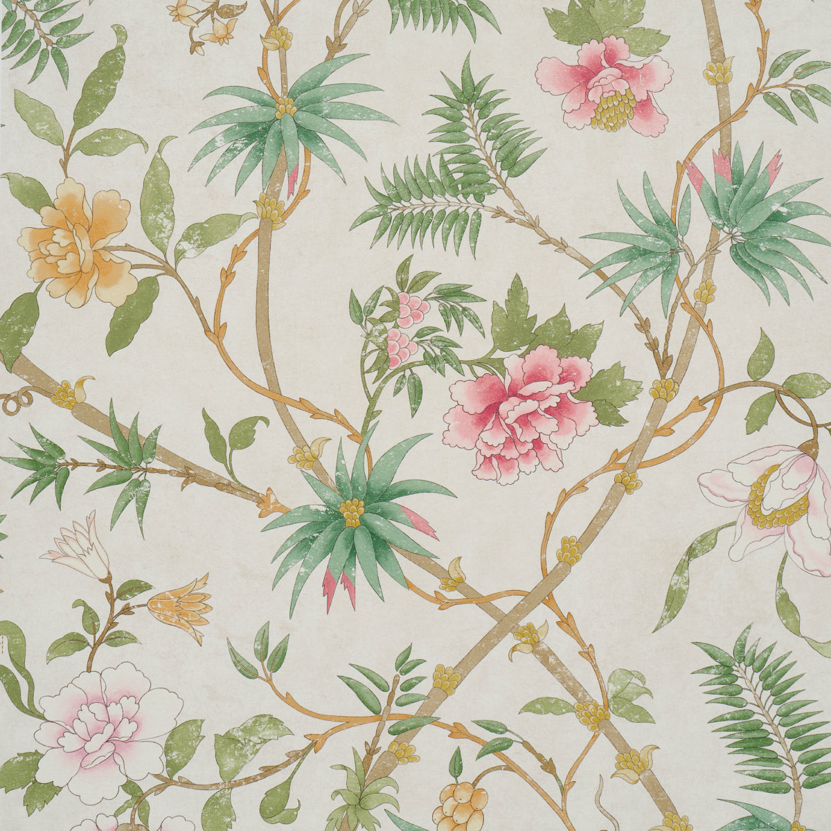 Arasi Botanical wallpaper in petal color - pattern number 5017172 - by Schumacher in the Botanical Garden collection