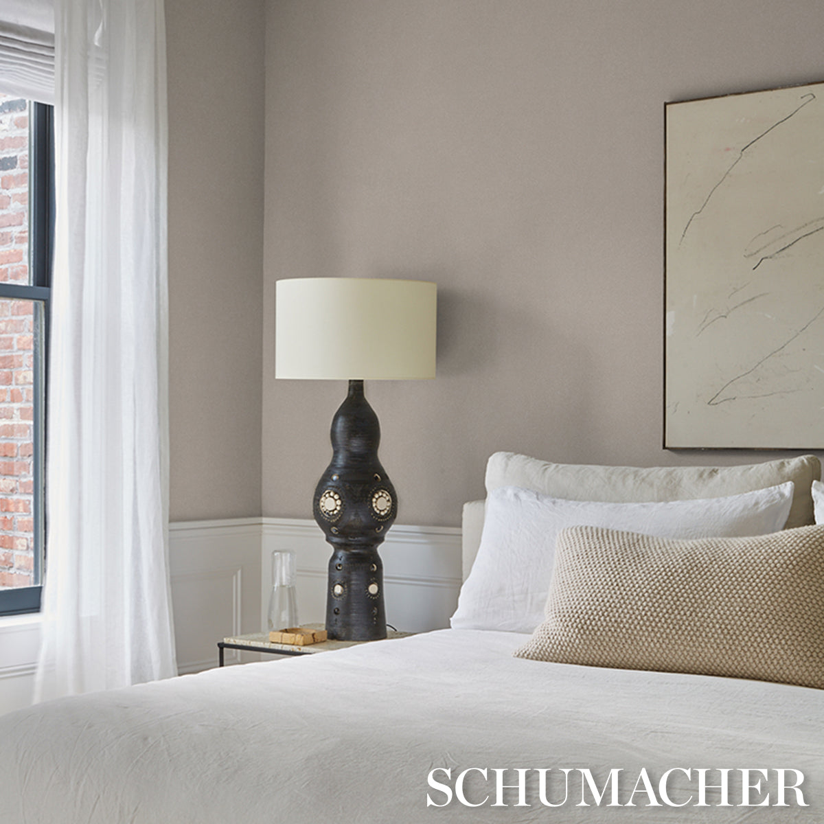 Dunbar Shagreen Vinyl Wallpaper in alabaster color - pattern number 5017264 - by Schumacher in the Schumacher Utility collection