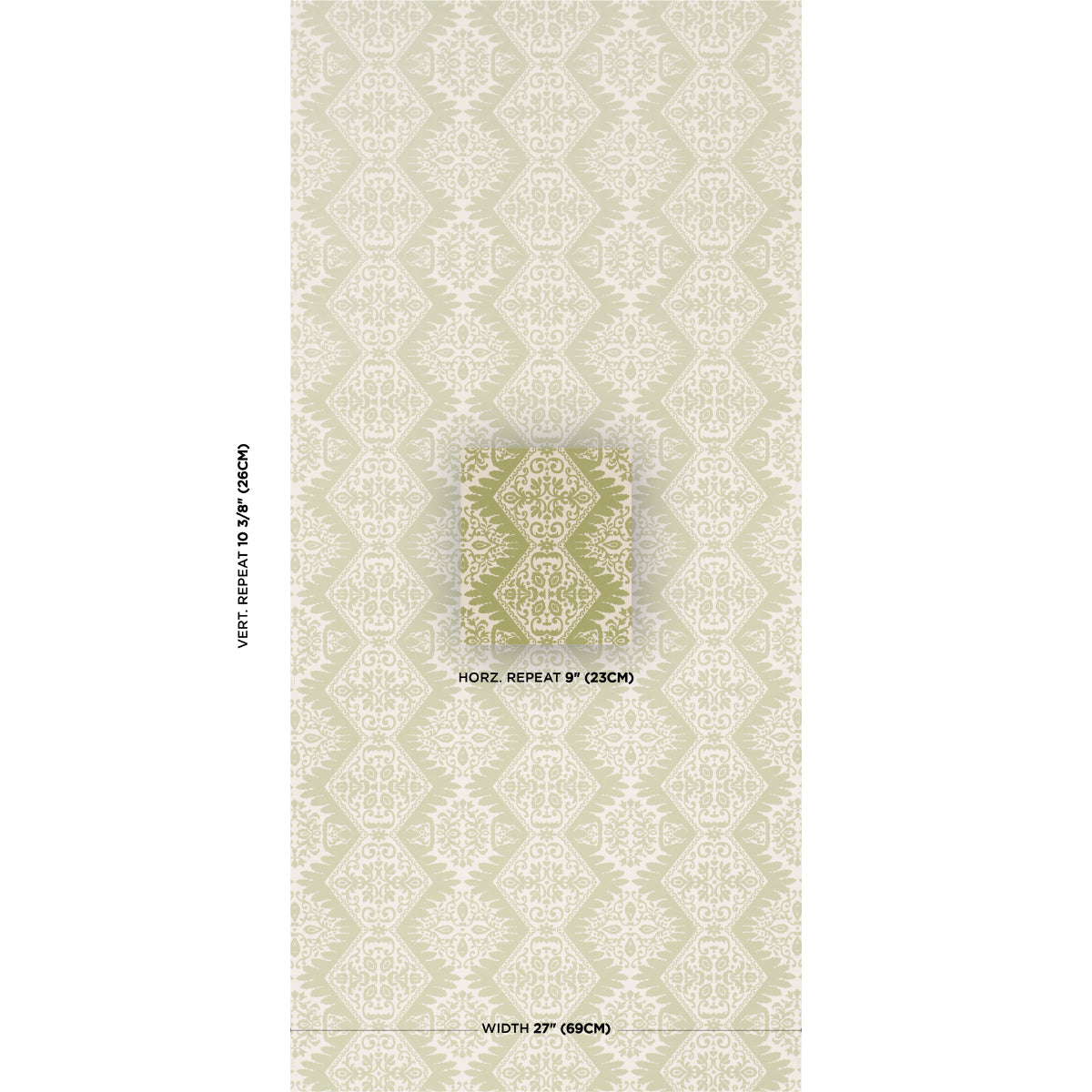 Berkeley Wallpaper in apple color - pattern number 5017310 - by Schumacher in the Williamsburg collection