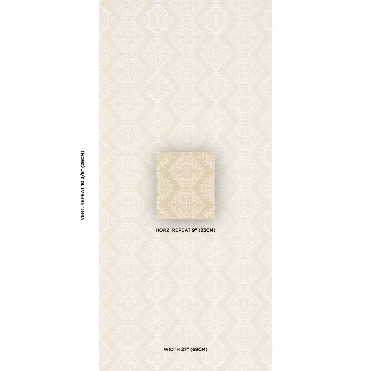 Berkeley Wallpaper in wheat color - pattern number 5017311 - by Schumacher in the Williamsburg collection