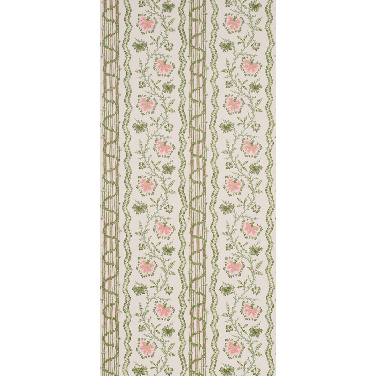 Parvati Floral Stripe Wallpaper in petal color - pattern number 5017330 - by Schumacher in the Williamsburg collection