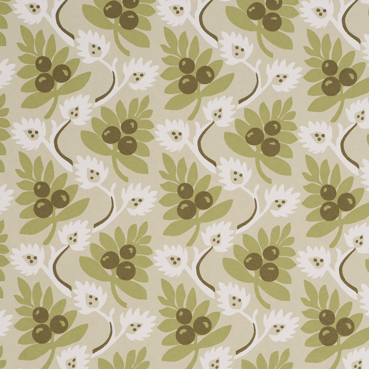 Custis Orchard Wallpaper in leaf color - pattern number 5017341 - by Schumacher in the Williamsburg collection
