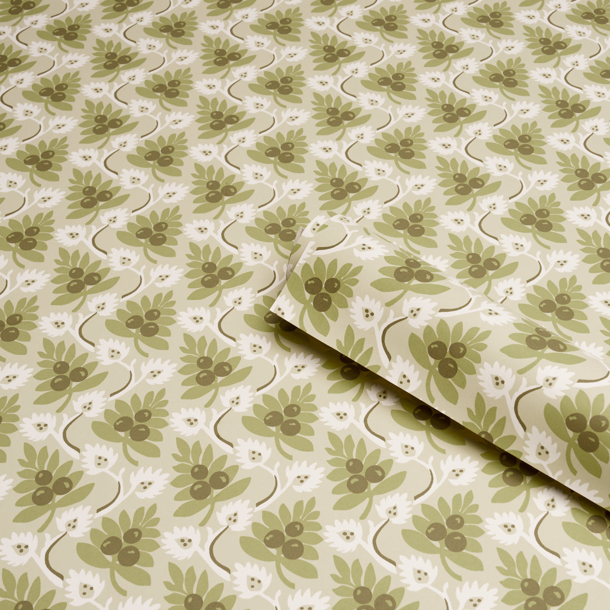 Custis Orchard Wallpaper in leaf color - pattern number 5017341 - by Schumacher in the Williamsburg collection