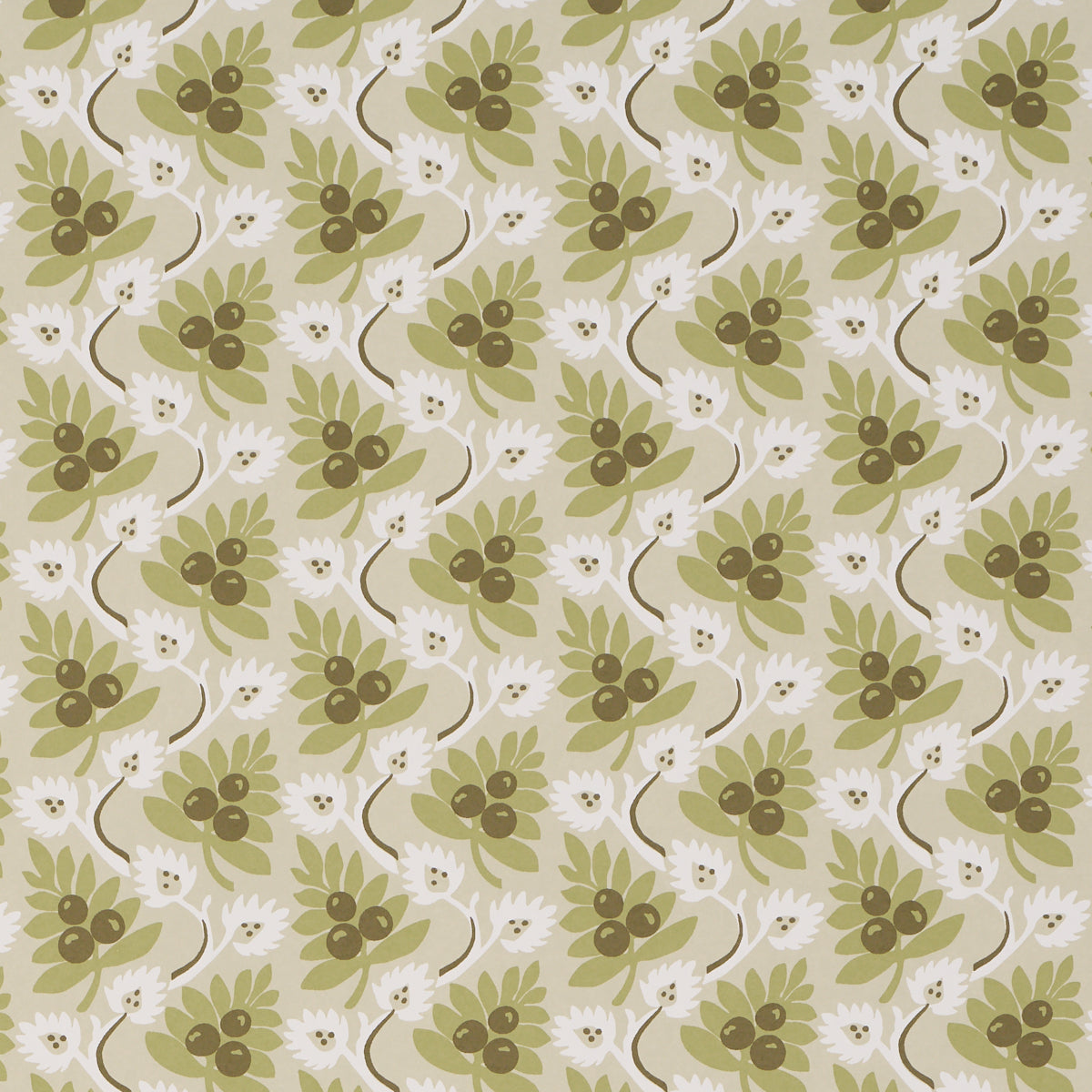 Custis Orchard Wallpaper in leaf color - pattern number 5017341 - by Schumacher in the Williamsburg collection
