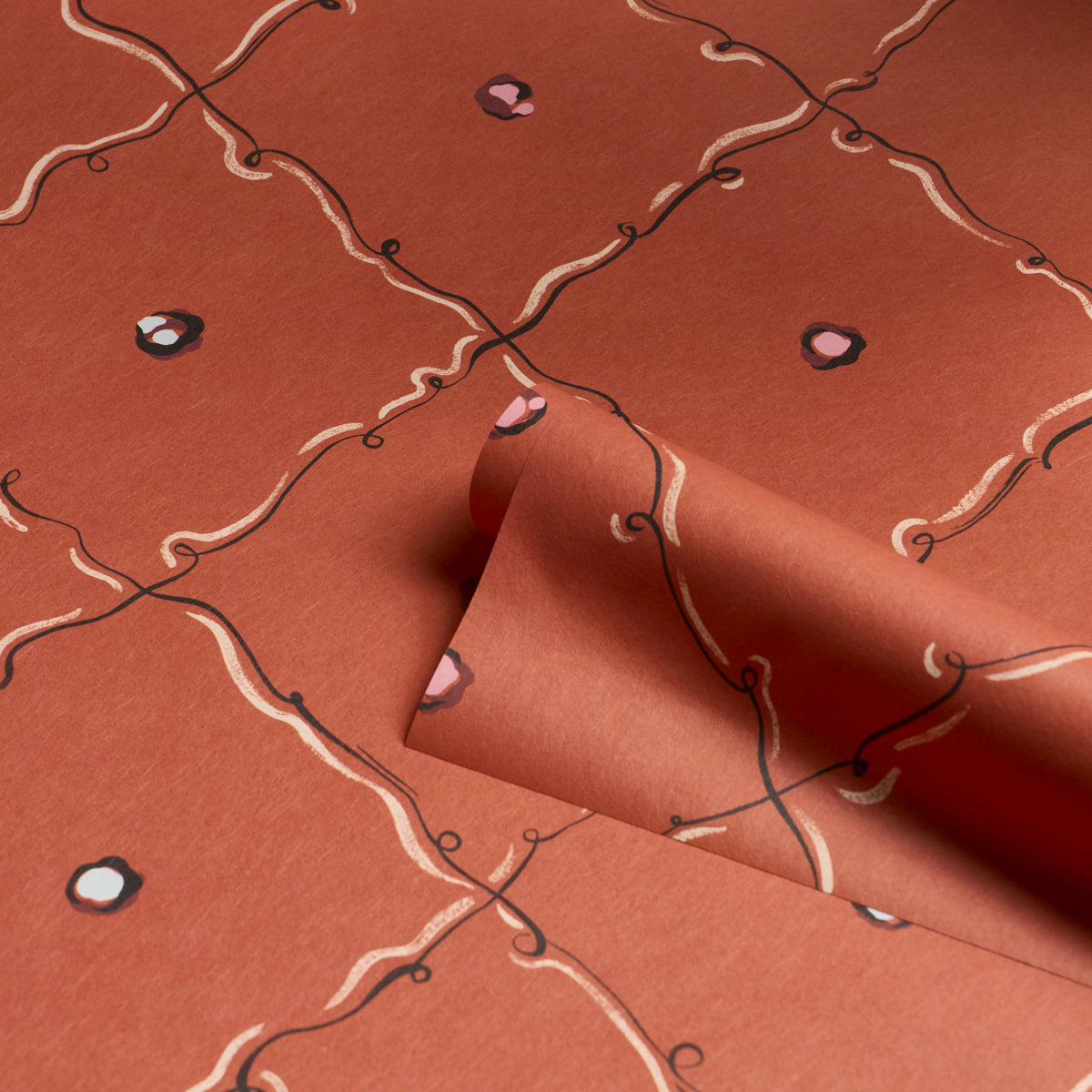 Colette Wallpaper in red color - pattern number 5017370 - by Schumacher in the Backdrop I collection