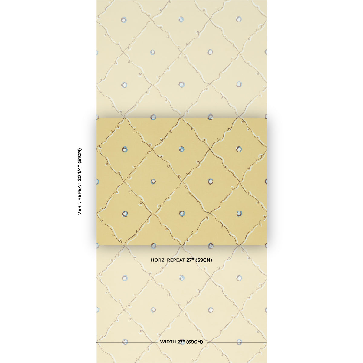 Colette Wallpaper in light yellow color - pattern number 5017373 - by Schumacher in the Backdrop I collection
