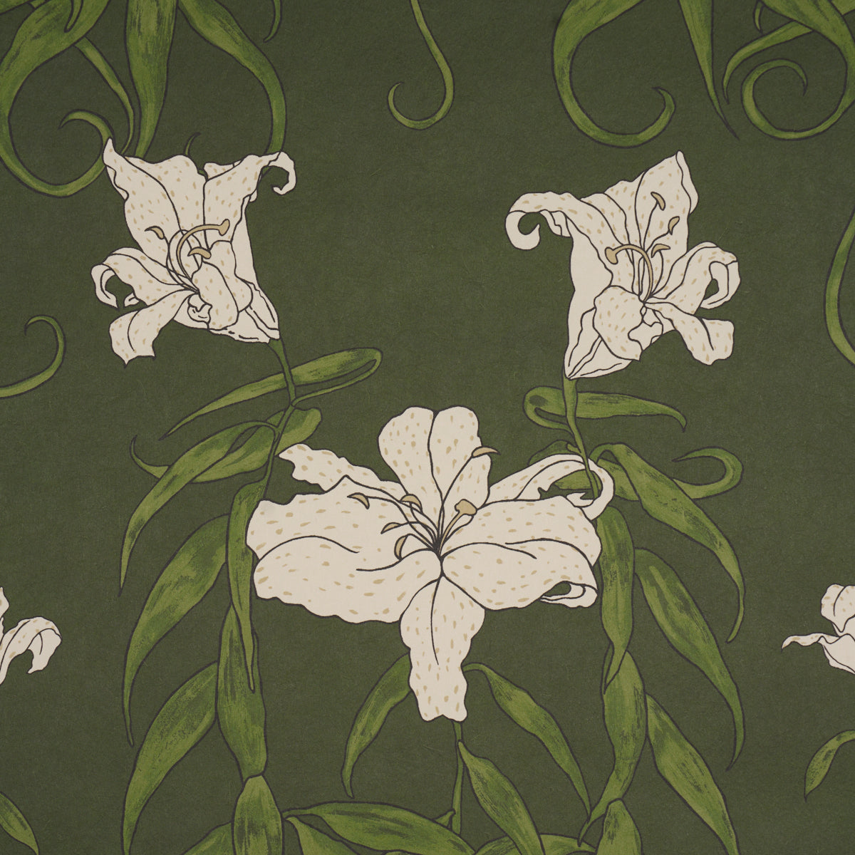 Lady Lilith Wallpaper in olive color - pattern number 5017380 - by Schumacher in the Backdrop I collection