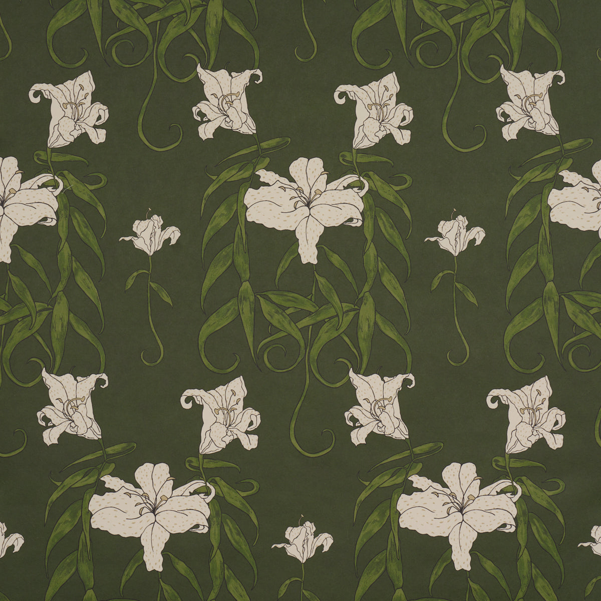 Lady Lilith Wallpaper in olive color - pattern number 5017380 - by Schumacher in the Backdrop I collection
