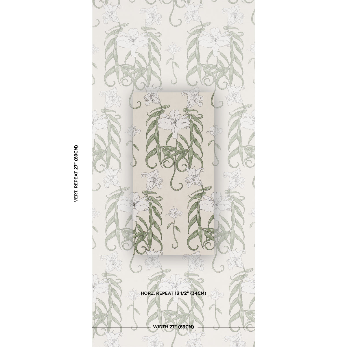 Lady Lilith Wallpaper in off white color - pattern number 5017381 - by Schumacher in the Backdrop I collection