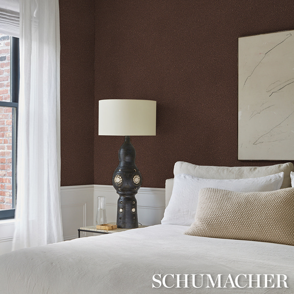 Snakeskin Vinyl Wallpaper in sage color - pattern number 5017503 - by Schumacher in the Schumacher Utility collection