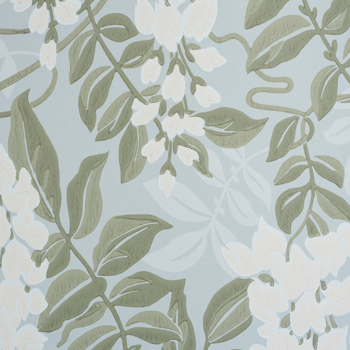 Lucia Wisteria Wallpaper in sky color - pattern number 5017531 - by Schumacher in the Schumacher Classics collection