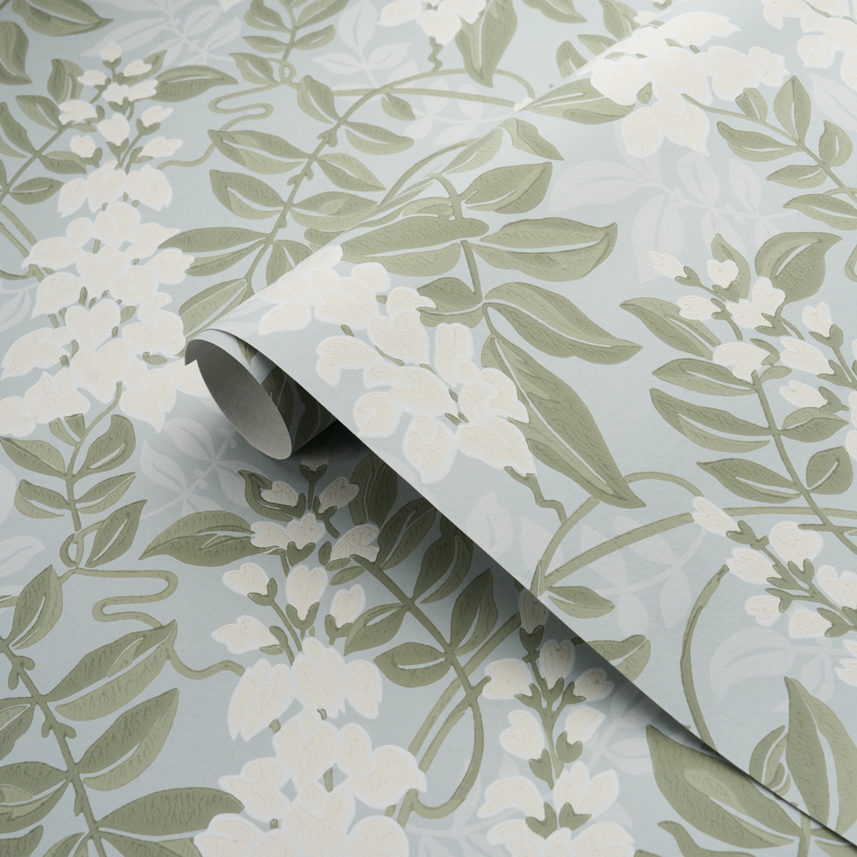 Lucia Wisteria Wallpaper in sky color - pattern number 5017531 - by Schumacher in the Schumacher Classics collection