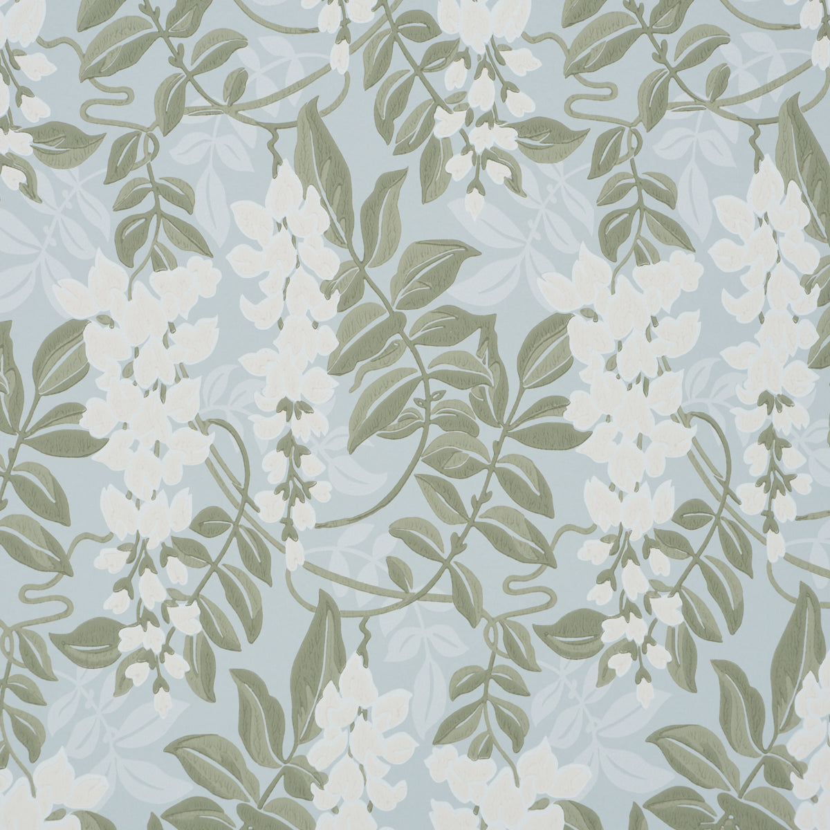Lucia Wisteria Wallpaper in sky color - pattern number 5017531 - by Schumacher in the Schumacher Classics collection
