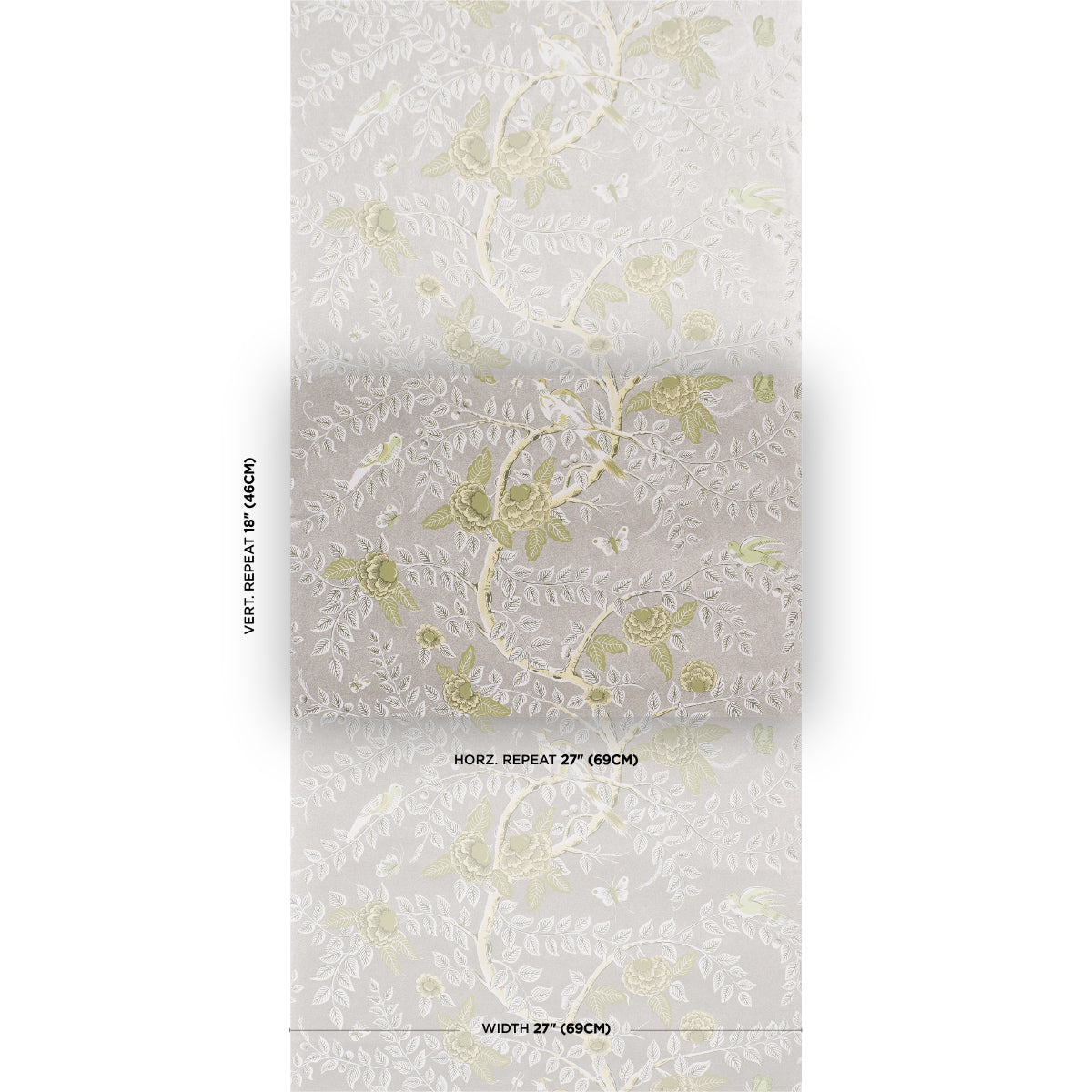 Tole Bird Wallpaper in spring color - pattern number 5017542 - by Schumacher in the Schumacher Classics collection