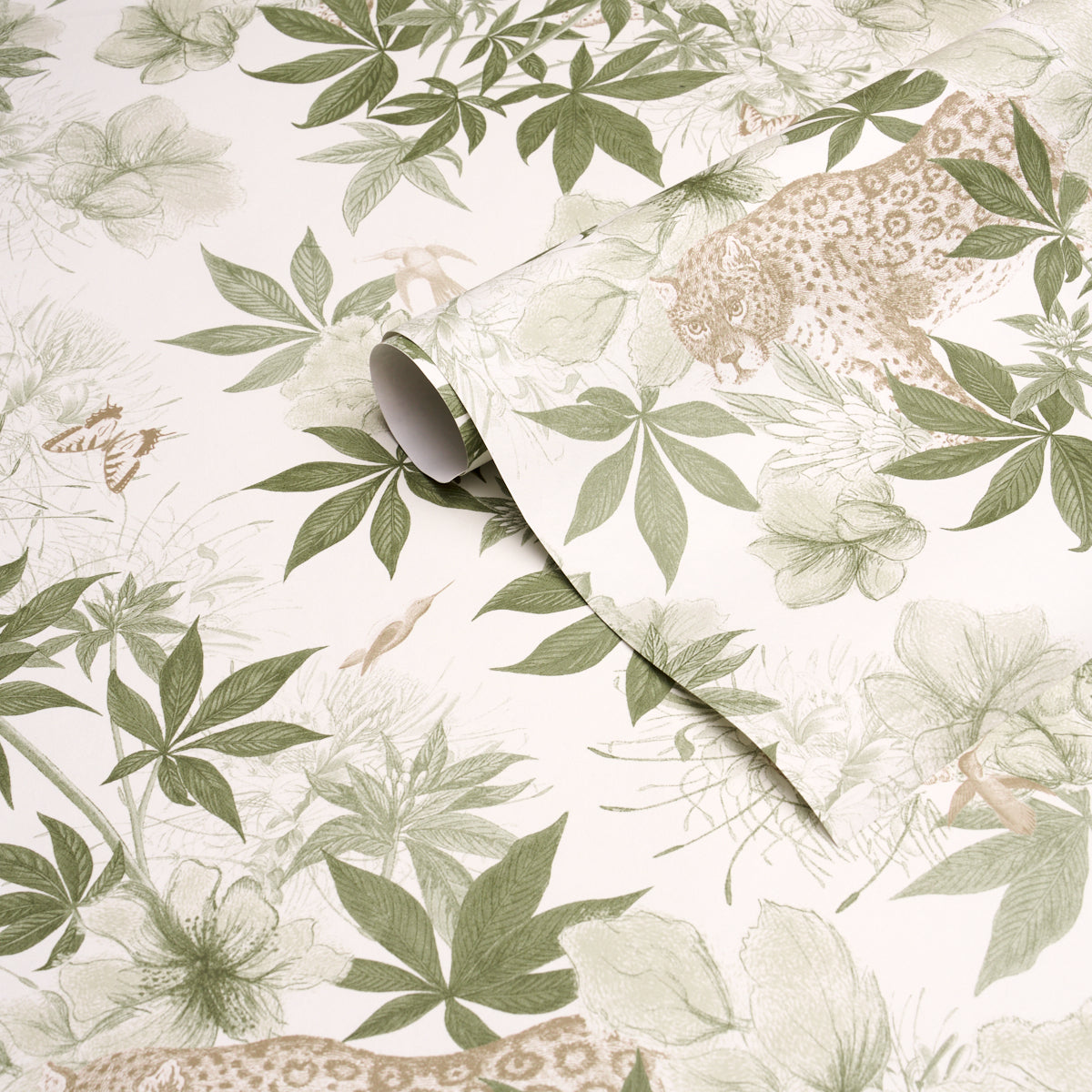 Nocturnum Wallpaper in ivory and olive color - pattern number 5017570 - by Schumacher in the Katie Lydon collection