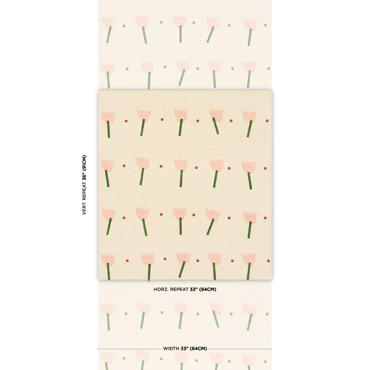 Tulip Play Sisal Wallpaper in Pink color - pattern number 5017600 - by Schumacher in the Perennial Favorites collection