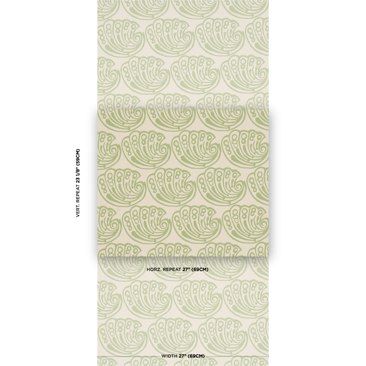 Ramsgate Wallpaper in seaweed color - pattern number 5017611 - by Schumacher in the Drusus Tabor collection