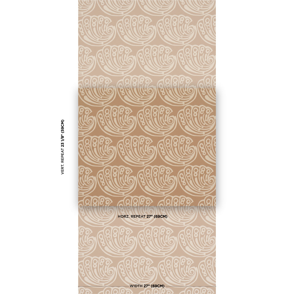 Ramsgate Wallpaper in tan color - pattern number 5017612 - by Schumacher in the Drusus Tabor collection
