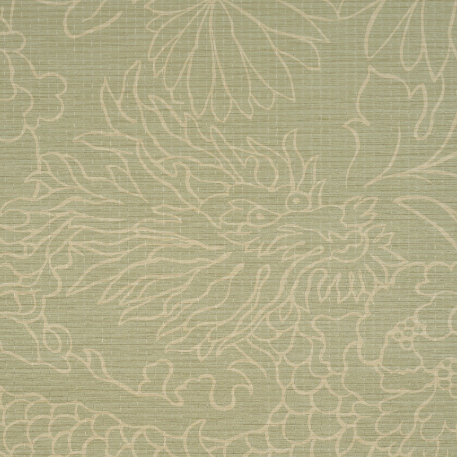 Chiang Mai Dragon Silhouette Raffia Wallpaper in sage color - pattern number 5017621 - by Schumacher in the Atelier Paris collection